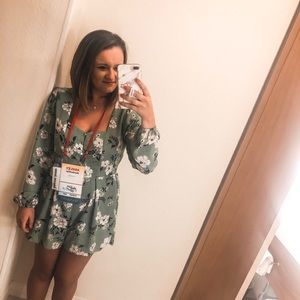 M green floral long sleeve  romper